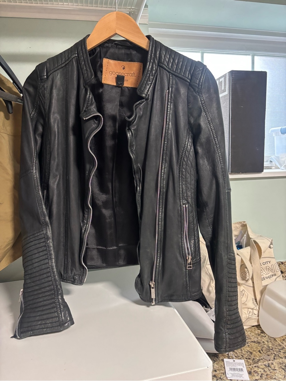Goosecroft black moto jacket